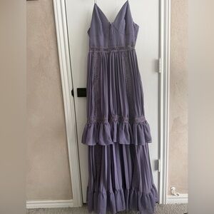 Elegant Lavender Maxi Dress with Lace Panels size 10 UK (6US) NWT